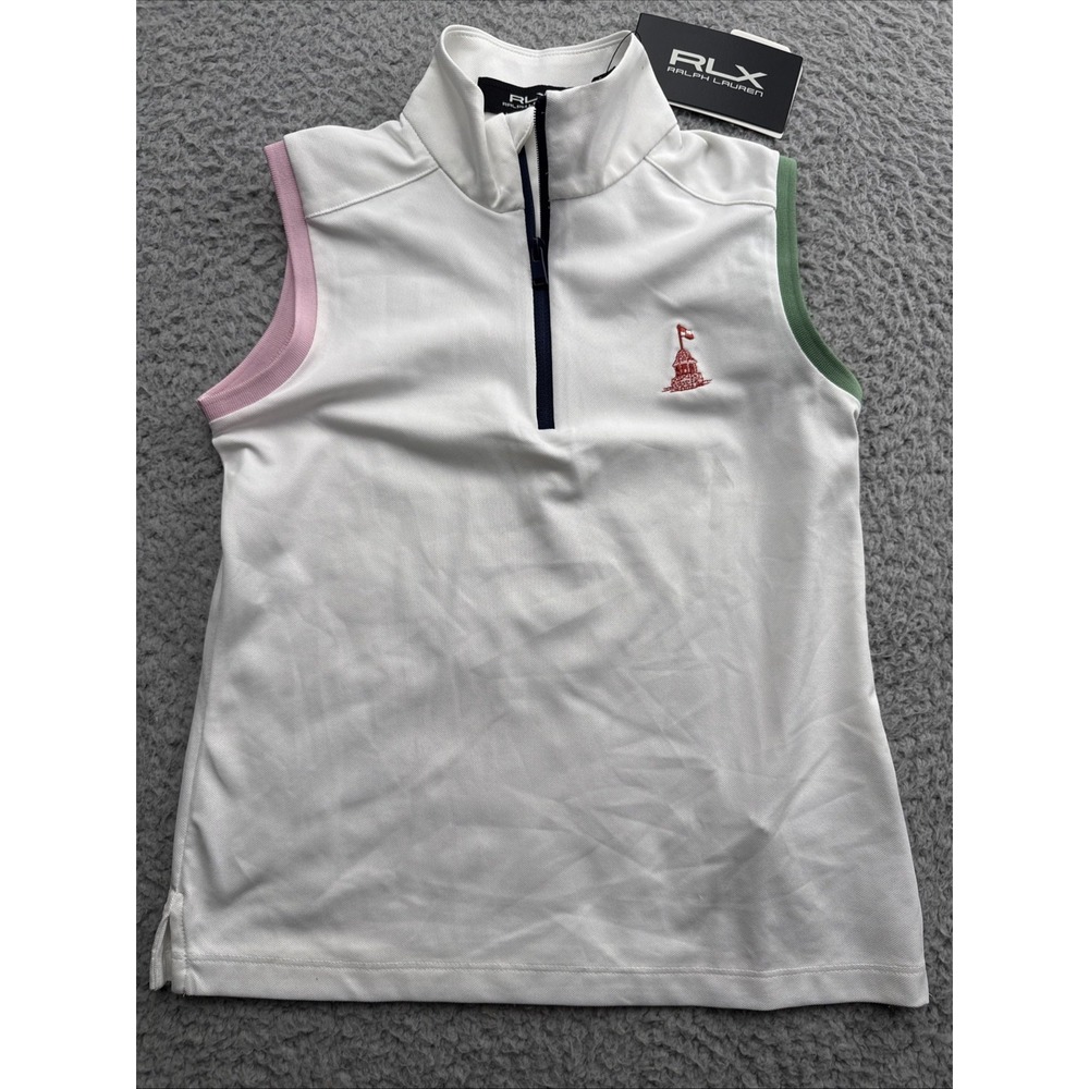 RLX Ralph Lauren Golf Polo Shirt Top Girls Small Sleeveless Zip Tennis Junior